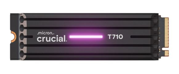 Crucial T710 4TB PCIe Gen5 NVMe 2280 SSD w Heatsink - 14500/13800 MB/s R/W 2400TBW 2.3M IOPs 1.5M hrs MTTF with DirectStorage for Intel & AMD 5yrs Crucial T710 4TB PCIe Gen5 NVMe 2280 SSD w Heatsink - 14500/13800 MB/s R/W 2400TBW 2.3M IOPs 1.5M hrs MTTF with DirectStorage for Intel & AMD 5yrs